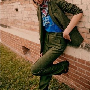 Sezane Lukas Trousers Wool Green Size 36